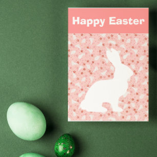 White Easter Bunny Holiday Card
