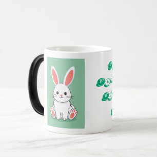 White Easter Bunny Image Magic Mug