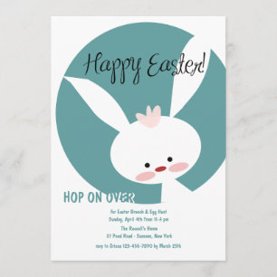 White Easter Bunny Invitation