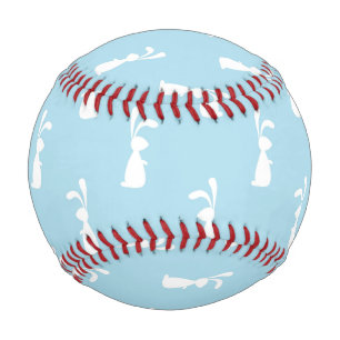 White Easter Bunny Rabbit Ears Pastel Blue Spring Baseball