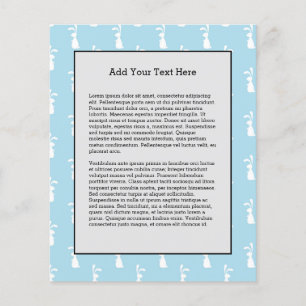 White Easter Bunny Rabbit Ears Pastel Blue Spring Flyer