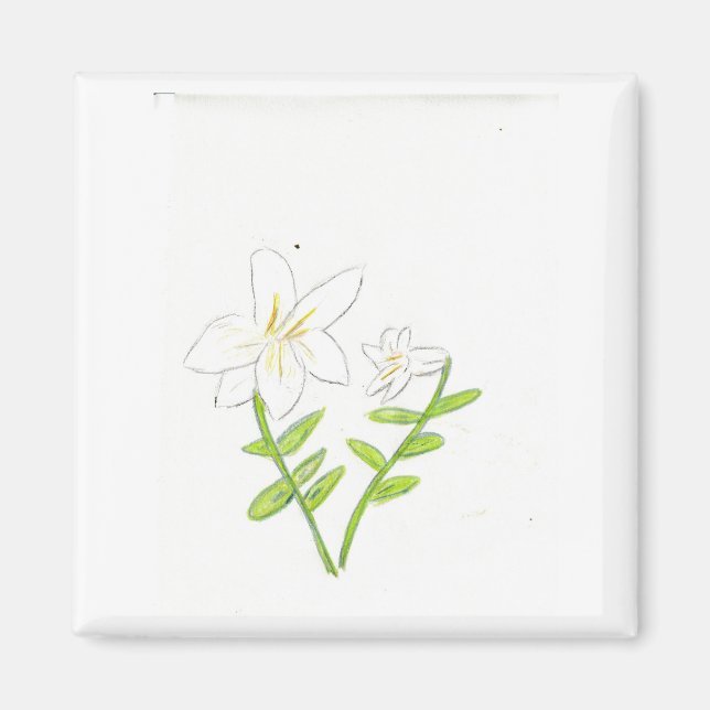 White Easter Lily  Magnet (Front)