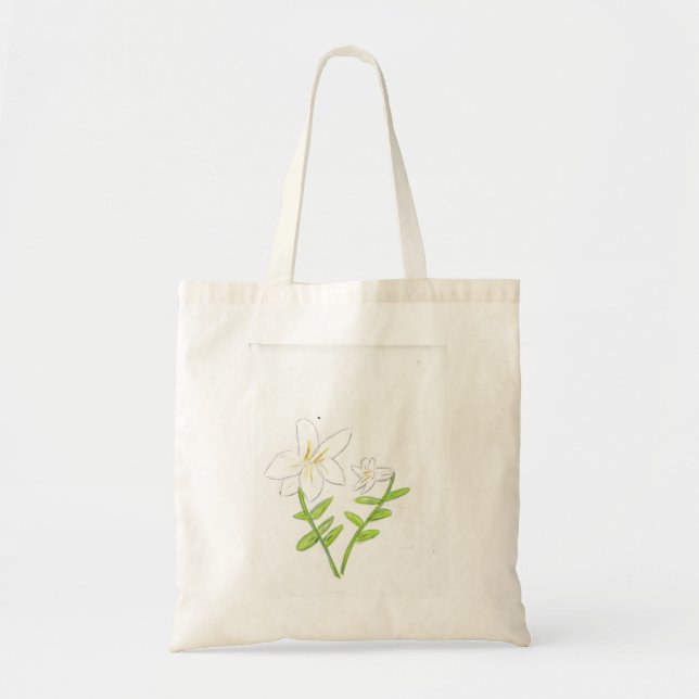 White Easter Lily  Tote Bag (Front)