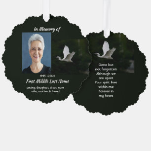 White Egret Bird Memorial Keepsake  Ornament Card