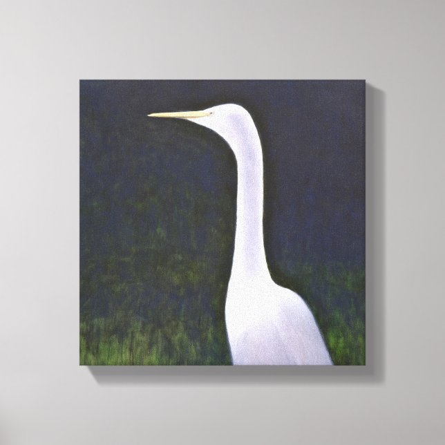 White Egret Canvas Print (Front)