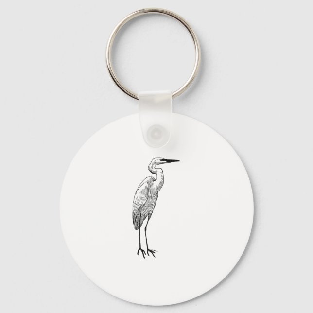 White Egret Keychain (Front)