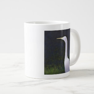 White Egret Large Coffee Mug