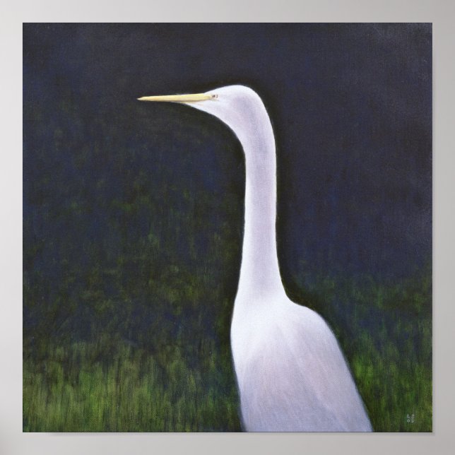 White Egret Poster (Front)