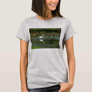 White Egret Reflection T-Shirt
