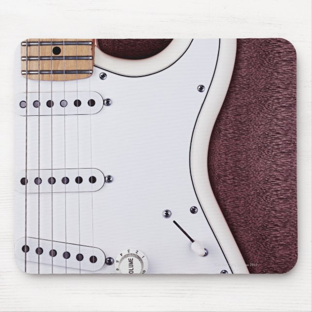 White Electric Guitar 2 Mouse Pad (Front)