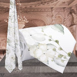 White Elegance First Spring Florals Wedding Tie<br><div class="desc">An all white wedding neck tie featuring watercolor-painted peonies,  roses,  eucalyptus and sprays of floral elegance against a solid pure white background.</div>