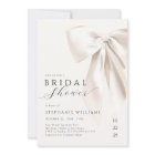 White Elegant Bow Bridal Shower Invitation