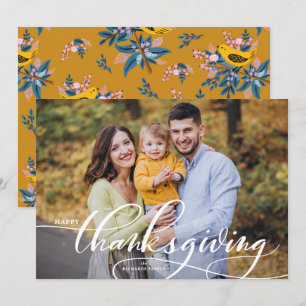White Elegant Calligraphy Happy Thanksgiving Photo