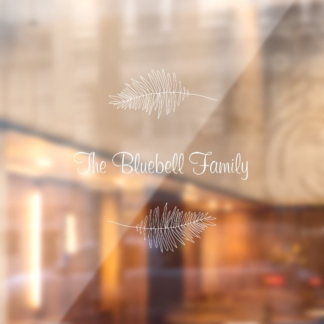 White Elegant Family Name Botanical Leaf Sticker (Sheet 2)
