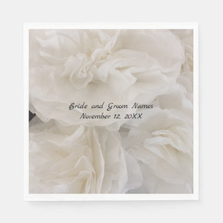 White Elegant Paper Flowers Napkin