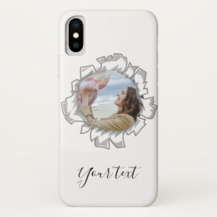 White Elegant Personalized Photo Text Case-Mate iPhone Case