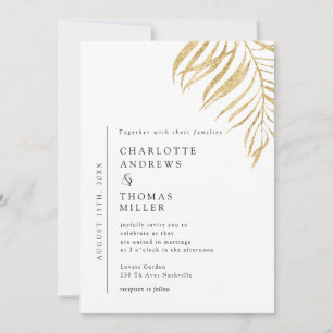 White Elegant Plant Trending Wedding  Einladung Invitation