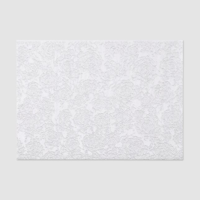 White Elegant Succulent Pattern Decoupage Tissue Paper (Front)
