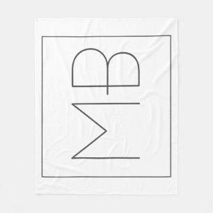 White Elegant Unique Monogrammed Fleece Blanket