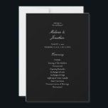 White Elegant Wedding Ceremony Program - Black<br><div class="desc">Have a simple,  minimalist wedding ceremony program with this wedding ceremony white elegant wedding program card.</div>
