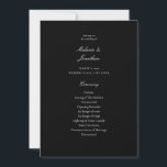 White Elegant Wedding Ceremony Program - Black<br><div class="desc">Have a simple, minimalist wedding ceremony program with this wedding ceremony white elegant wedding program card.</div>
