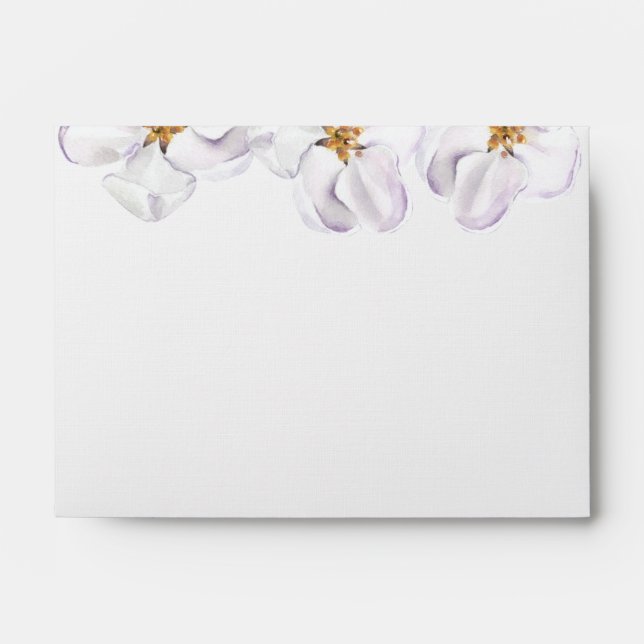 White elegant wedding envelope watercolor flower (Front)