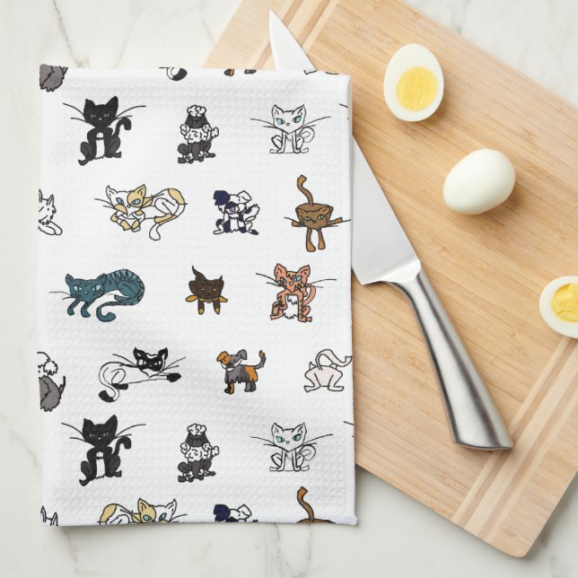 White Elemental pets Kitchen Towel (Quarter Fold)