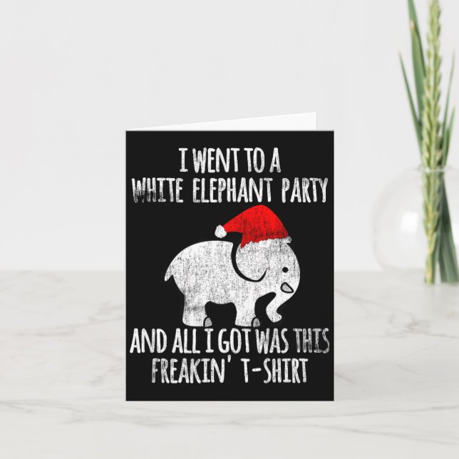 White Elephant Christmas Fun Gift Exchange Contest Card (Front)