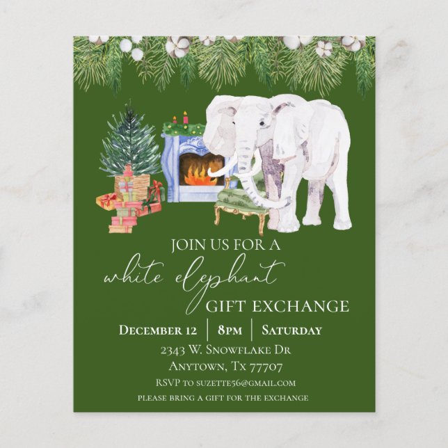 White Elephant Christmas Holiday Party  Flyer (Front)