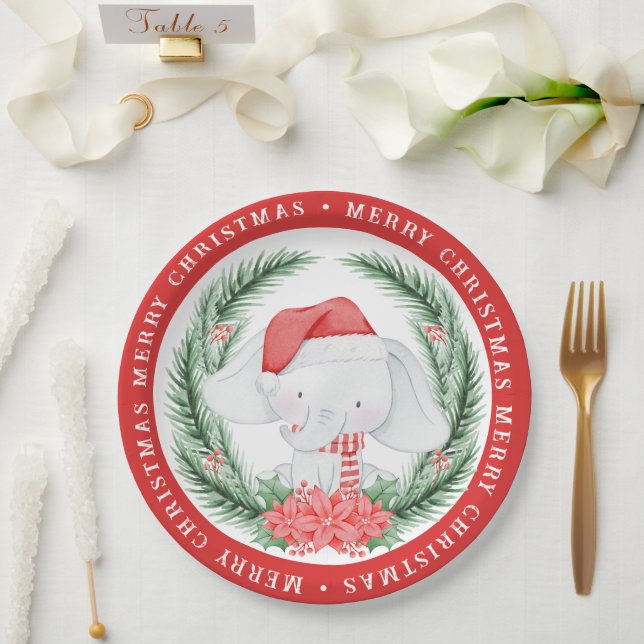 White Elephant Christmas Paper Plate (Wedding)
