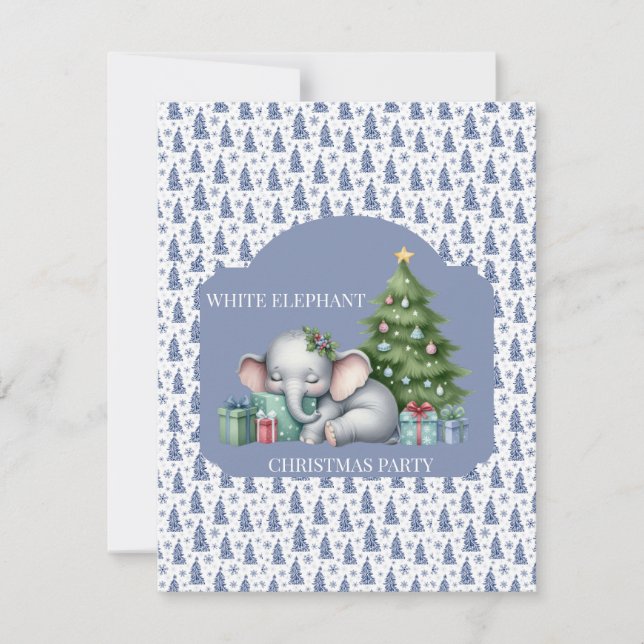 White Elephant Christmas Party Invitation (Front)