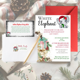 White Elephant Christmas party Invitation