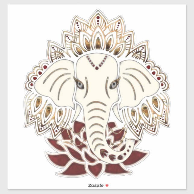 White Elephant Custom-Cut Vinyl Sticker (Sheet)
