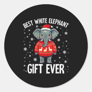 White Elephant Ever Christmas Xmas Under 15 20  Classic Round Sticker