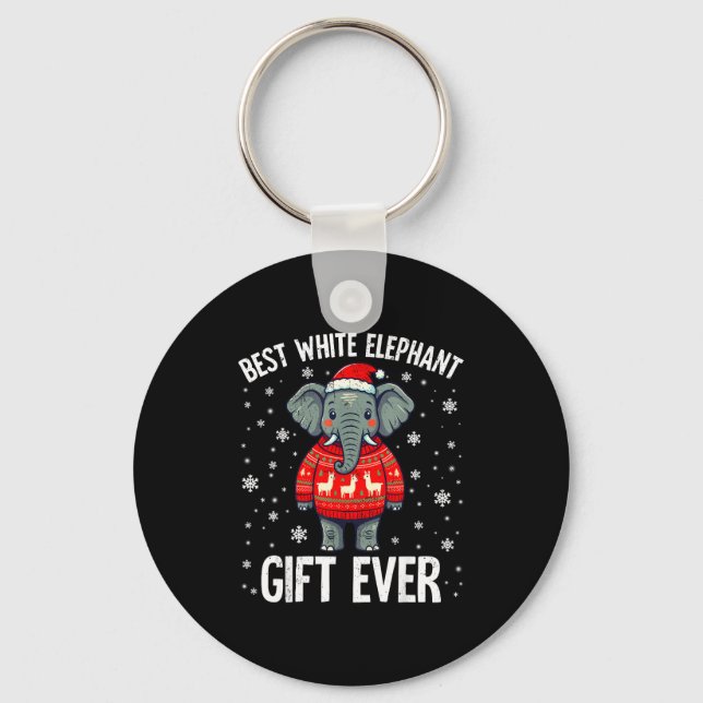 White Elephant Ever Christmas Xmas Under 15 20  Keychain (Front)