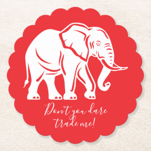 White Elephant Gag Gift Paper Coaster