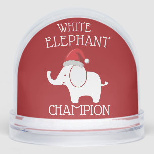 white Elephant Gift Exchange Christmas Funny Snowglobe
