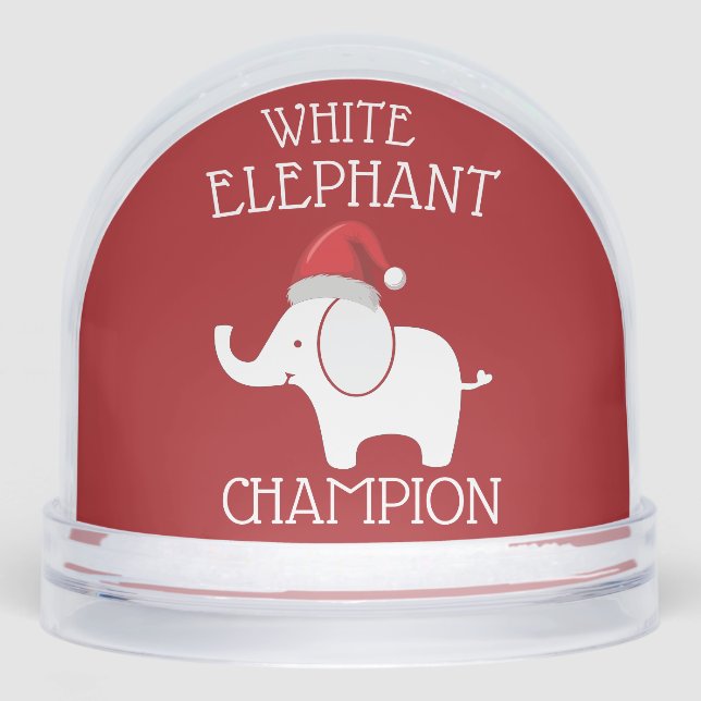  white Elephant Gift Exchange Christmas Funny  Snowglobe (Front)