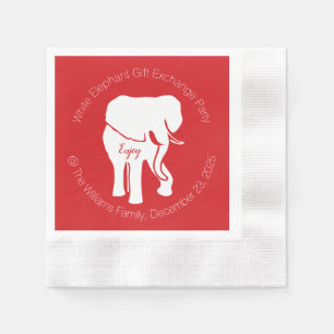 White Elephant Gift Exchange Christmas Party Napkin