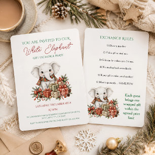 White Elephant Gift exchange party Invitation