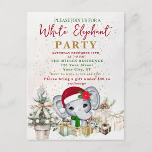 White Elephant Gift Exchange Party Postcard