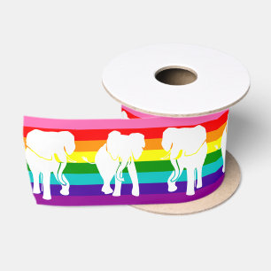 White Elephant Gift Exchange Pride Christmas Satin Ribbon