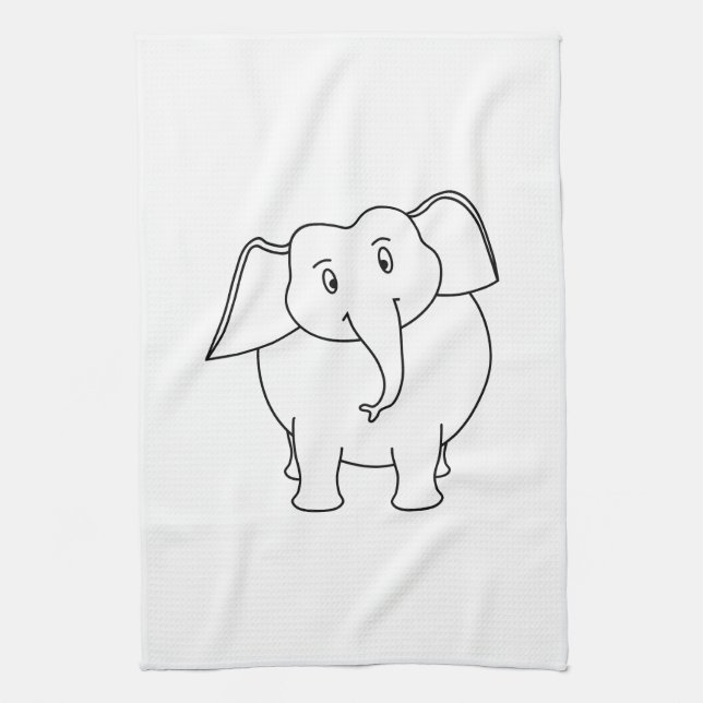White Elephant. Kitchen Towel (Vertical)