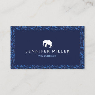 White Elephant Logo with Paisley Pattern Business Card