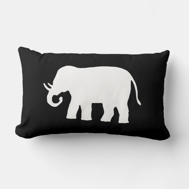 White Elephant Lumbar Pillow (Front)