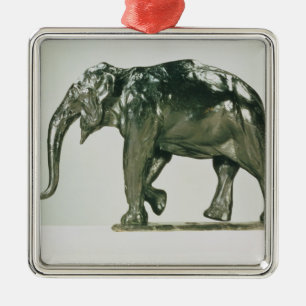 White Elephant Metal Ornament