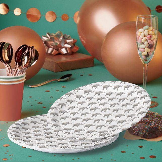 White Elephant  Paper Plate (Multi)