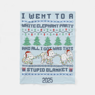White Elephant Party Custom Gift Funny Fleece Blanket