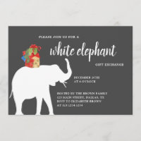 White Elephant Party Invitation, Gift Exchange