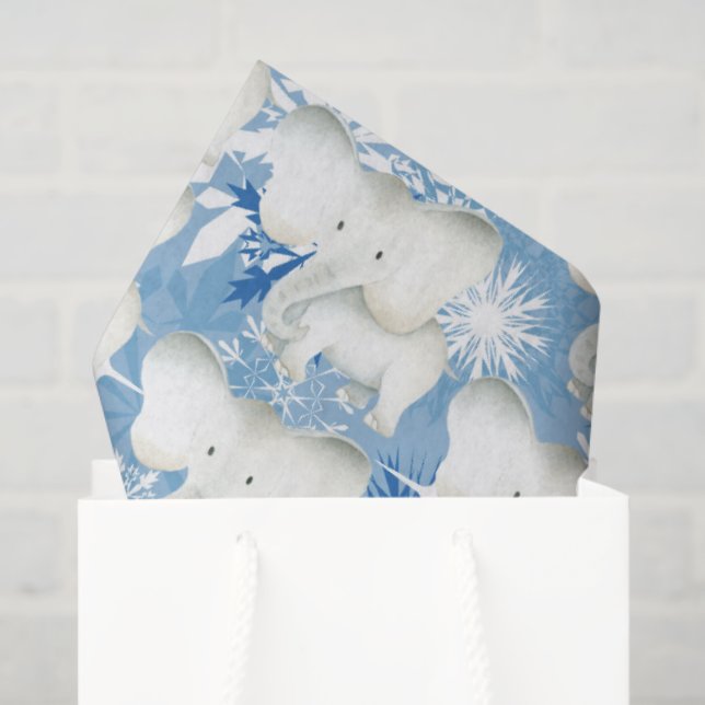White elephant pattern snowflake party tissue tissue paper (Gift Bag)